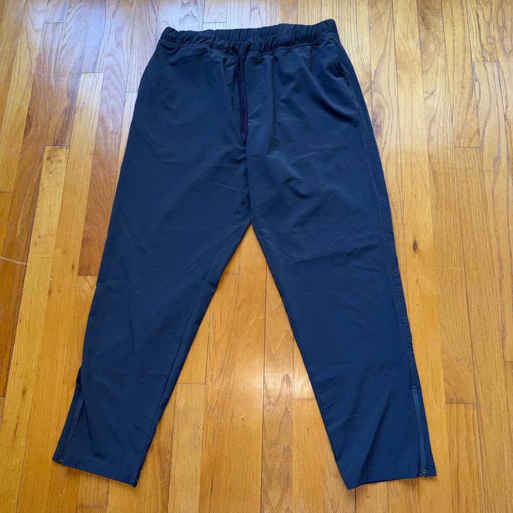 Ideology Mens Gray‎ Active Jogger Pants Elastic Waist Ankle Zip L Athleisure Gym